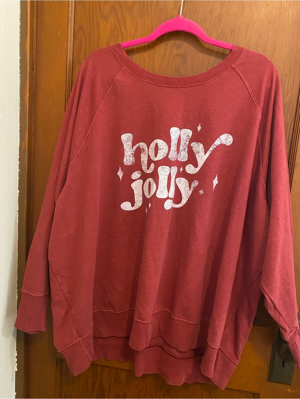 Holly Jolly Red Women’s Pullover Cozy Christmas Sweatshirt